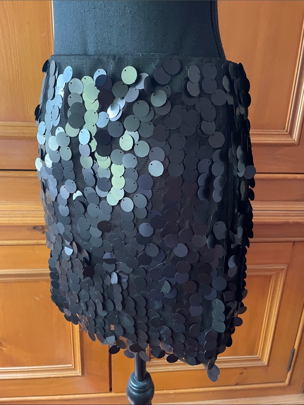 Studio 54 🪩 Party Black Sequined Mini Skirt - BNWT Size S - Picture 4 of 8